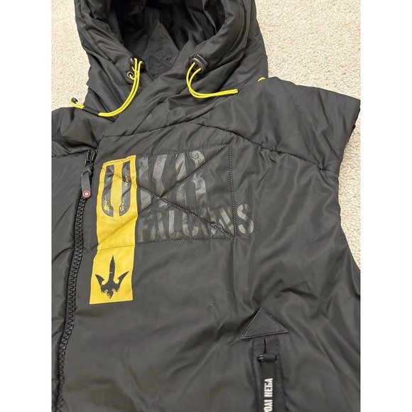 AVIATSIYA HALYCHYNY Unisex Warm Puffer Vest with Hood, Sleeveless Vest SZ M - Picture 2 of 6